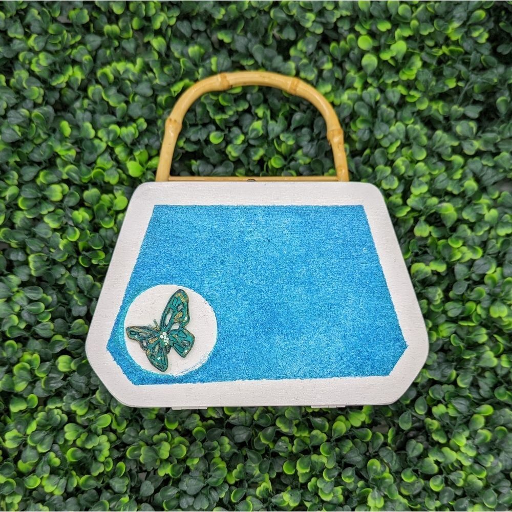 Vintage handmade wooden purse